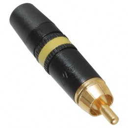 NEU-NYS3734 REAN - Yellow RCA Plug w/ Chuck and Gold Contacts