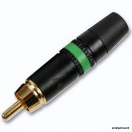 NEU-NYS3735 REAN - Green RCA Plug w/ Chuck and Gold Contacts