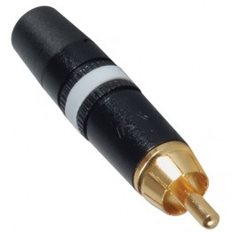 NEU-NYS3739 REAN - White RCA Plug w/ Chuck and Gold Contacts