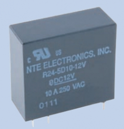 NTE-R245D1024 Power Relay PC Mount SPDT 10A 24Vdc