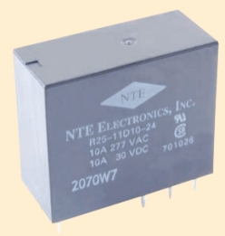 NTE-R251D1612 Power Relay PC Mount SPST 16A 12Vdc