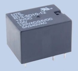 NTE-R731D1012 Subminiature Power Relay PC Mount SPST-NO 10A 12Vdc