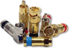 PLA-018057 RCA' RG6 Quad Compression Connector - Gold