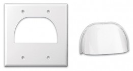 VAN-120624 Reversable Bulk Cable Nose Plate - Double Gang - White