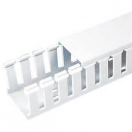 WIE-3428625252 1"W x 1"H Wide Slot, Finger Duct w/Cover 6' - White