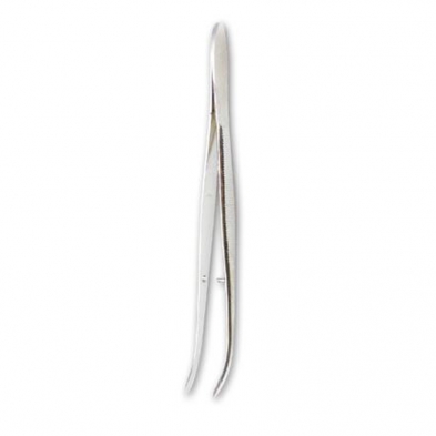 113-7502 Forceps, Curved SS, fine point 115mm