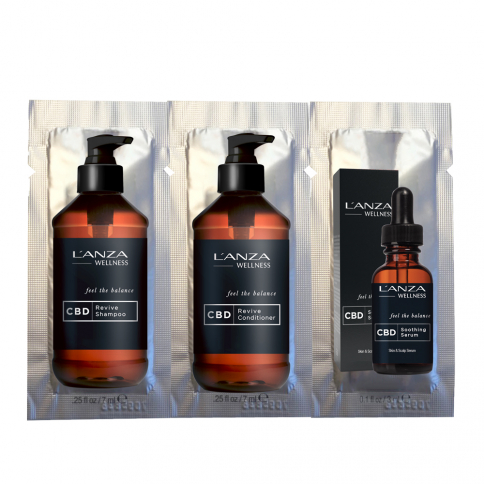 52000 L'ANZA Wellness CBD Shampoo/Conditioner/Serum Trio (Foil Pack)