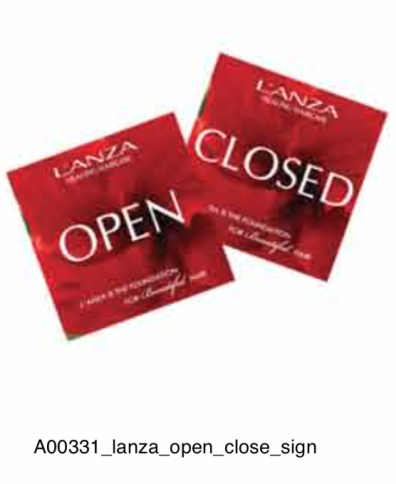 A00331 Window Cling:  L'ANZA Open/Close Sign
