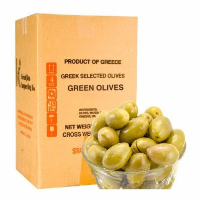 21-300-2 GREEN OLIVES NAFPLION CRACKED  12 KG