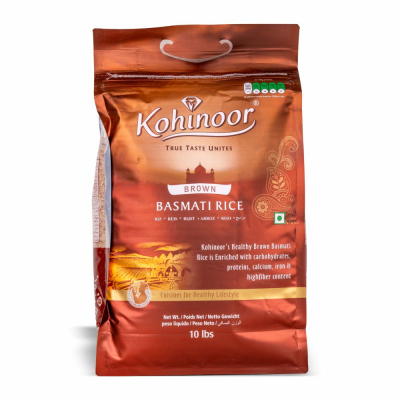 33-185-1 KOHINOOR BROWN BASMATI RICE 4/10 LB