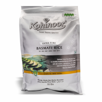 33-186-1 KOHINOOR EX FINE BASMATI RICE "SILVER" 4/10 LB