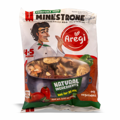 47-320-1 AREGI "MINESTRONE" DRIED VEG SOUP 12/100 GR