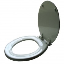 LB-TS1R Round Wood White Budget Toilet Seat