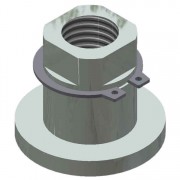 25B442X116 SWIVEL w/ SNAP RING: two wheel trolley-Zinc