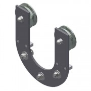  "U" Style Flat Track Hanger for 1/4" to 1-1/4" Thick Door