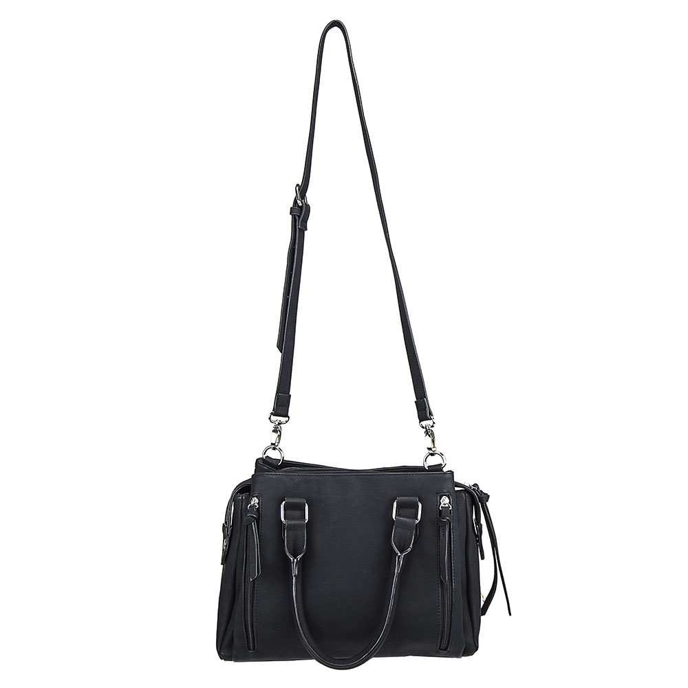 black crossbody satchel