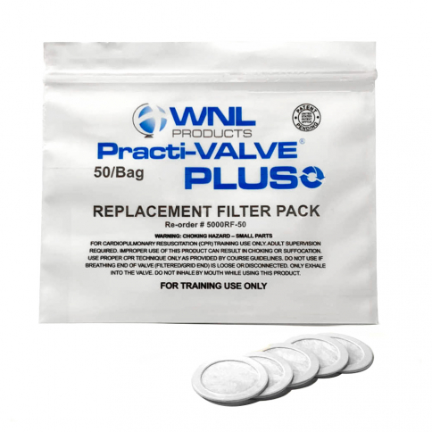 20-204 WNL Replacement Filter for Practi-VALVE® PLUS Reusable Training Valve - 50 Pack