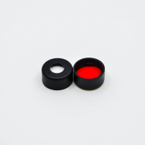 C250-11BL 11mm Black Snap Cap, Red PTFE/White Silicone