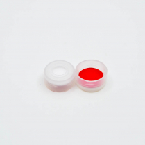 C250CS-11 11mm Clear Snap Cap, Red PTFE/White Silicone 0.4"