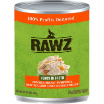 14420 RAWZ Dog Hunks in Broth Chix Breast, Pumpkin & NZGM 12/14oz