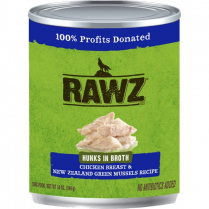 14421 RAWZ Dog Hunks in Broth Chicken Breast & NZGM 12/14 oz.