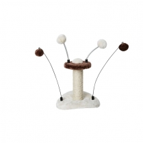 35166 BUDZ Mini Cat Tree Toy wPompoms on Springs and Sisal Brown