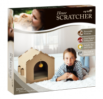 38665 ZIP Kitty Cat Scratcher House with Toy & Cat Nip