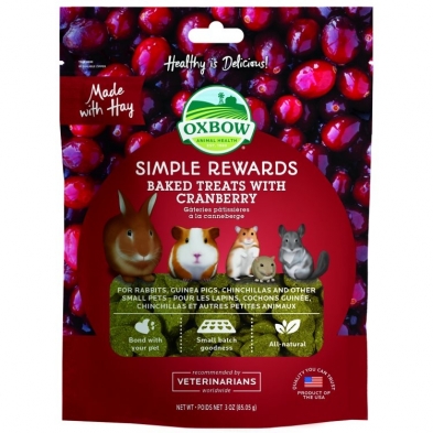 42394 OXBOW Simple Rewards Baked Treats with Cranberry 85g