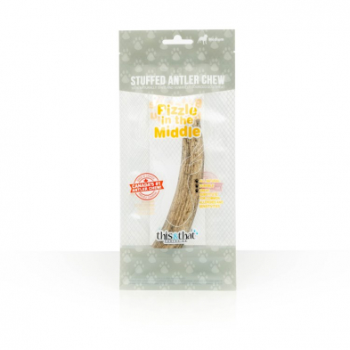 70372 CHEW THIS Stuffed Antler Chews Medium Pizzle in the Middle