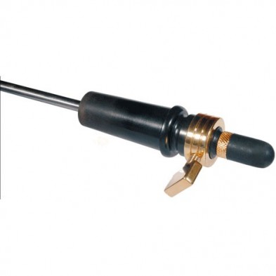 6313 CELLO ENDPIN, EBONY BULB STAINLESS ROD, GOLD TRIM