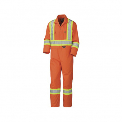 165-5514T42T 5514T POLY/COTTON ORANGE COVERALL W/4" REF.TAPE, SIZE 42T