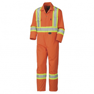 165-5514T48T 5514T POLY/COTTON ORANGE COVERALL W/4" REF.TAPE, SIZE 48T