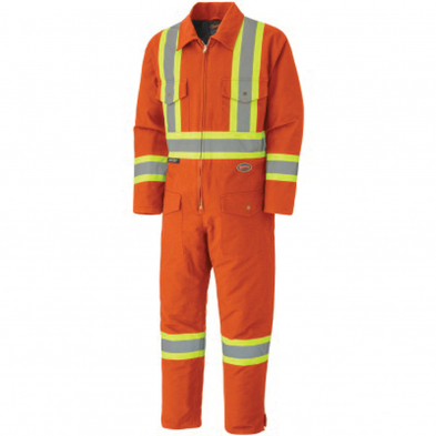 165-5540AXL 5540A QUILTED COTTON COVERALL, ORANGE W/TAPE,XL