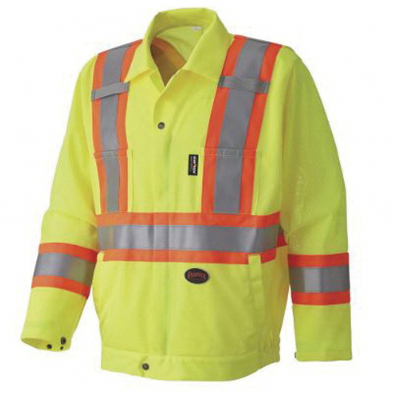 165-5679M 5679 SOFT SHELL JACKET, HI-VIZ ORANGE, MEDIUM