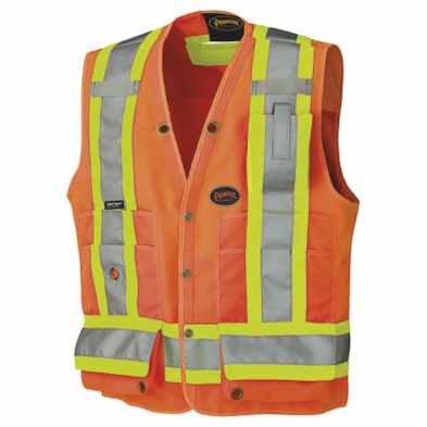 165-66924XL 6692 SURVEYORS SAFETY VEST, HI VIZ ORANGE, SIZE 4XL