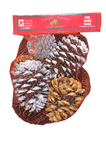 212-PNC-916 Kirk Painted Cinnamon Scented Pine Cones, 10oz 20/Case