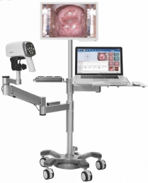 C6ASWT COLPOSCOPE EDAN C6A W/ SWING ARM, PC TRAY AND ROLLING STAND