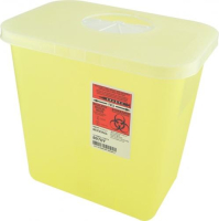 SAGE8970Y SHARPS CONTAINER 2 GALLON (7.6L) YELLOW W/ CLEAR ROTOR OPEN