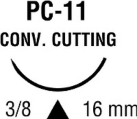 SL1656 SUTURE 5-0 POLYSORB 18" UNDYED PC11 NEEDLE, REV CUT, BRAIDED