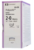 UL878 SUTURE 2-0 POLYESTER GU-46 TAPER POLYSORB VIOLET 30" BRAID