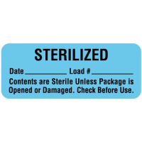 ULCS904 LABEL STERILIZED/ DATE/ LOAD# BLUE 2.25"x 7/8" UAL