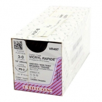 VR497 SUTURE 3-0 VICRYL RAPIDE REV.CUT PS-2 18" 3/8 CIRCLE UNDYED