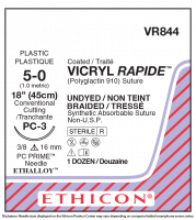 VR844 SUTURE VICRYL RAPIDE 5-0 BRD POLYGLACTIN 910 18" 3/8 CIR