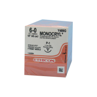 Y489G SUTURE  MONOCRYL 6-0 P-1 POLIGLECAPRONE 3/8 CIRCLE REV CUT