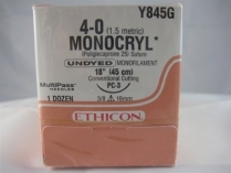 Y845G SUTURE MONOCRYL 4-0 WITH PC3 NEEDLE