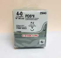 Z504G SUTURE PLASTIC 4-0 PDS II MONO CLEAR W/PS2 NEEDLE 18"