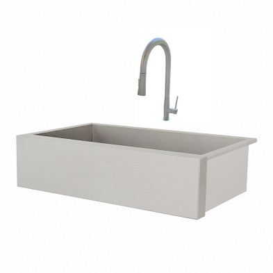 RSNK3A RCS 32" Outdoor Rated Farmhouse Sink w/Faucet & Grate