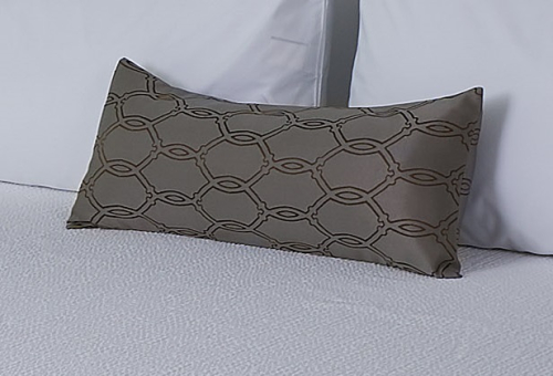 YSPGBFBTSRT24X10 Cable Slate/Coffee Brown Bolster Pillow Sham 24x10 (Overstock)