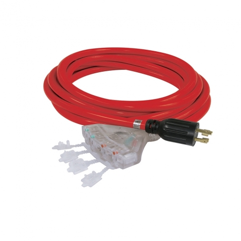 K-L1430-25-4T 25' GENERATOR EXTENSION CORD WITH QUAD TAP