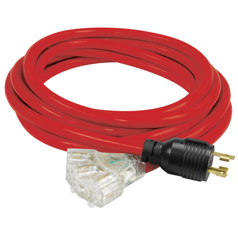 K-L530-25-3T 25' GENERATOR EXTENSION CORD WITH TRI-TAP